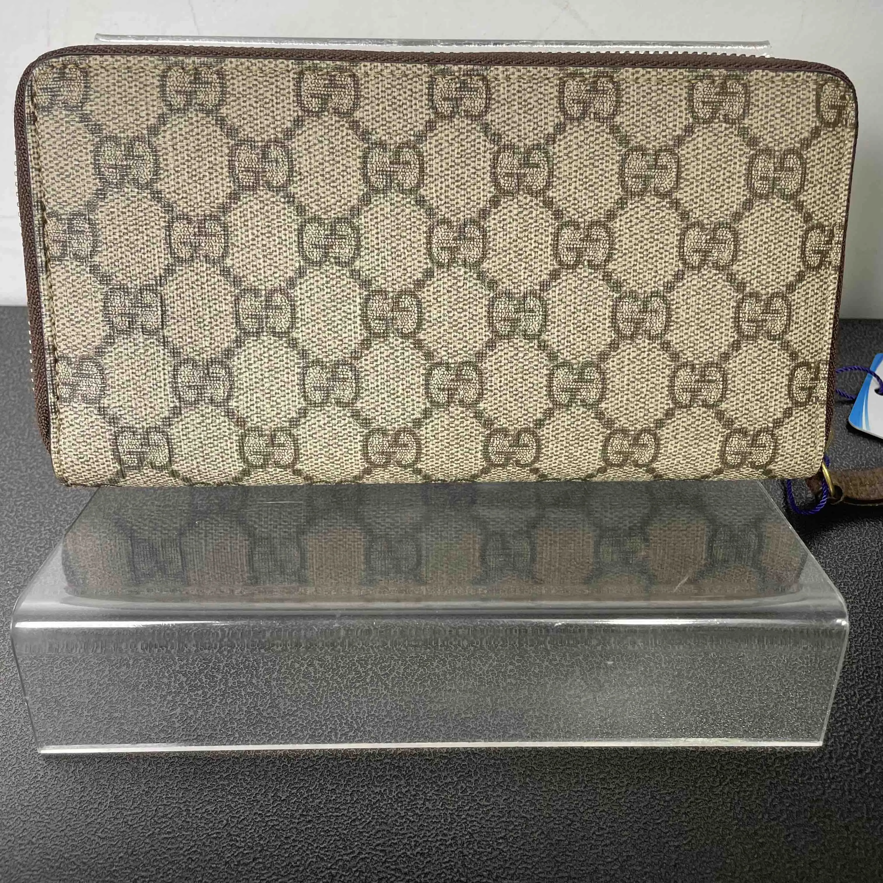 Gucci Ophidia Beige Brown GG Supreme Wallet