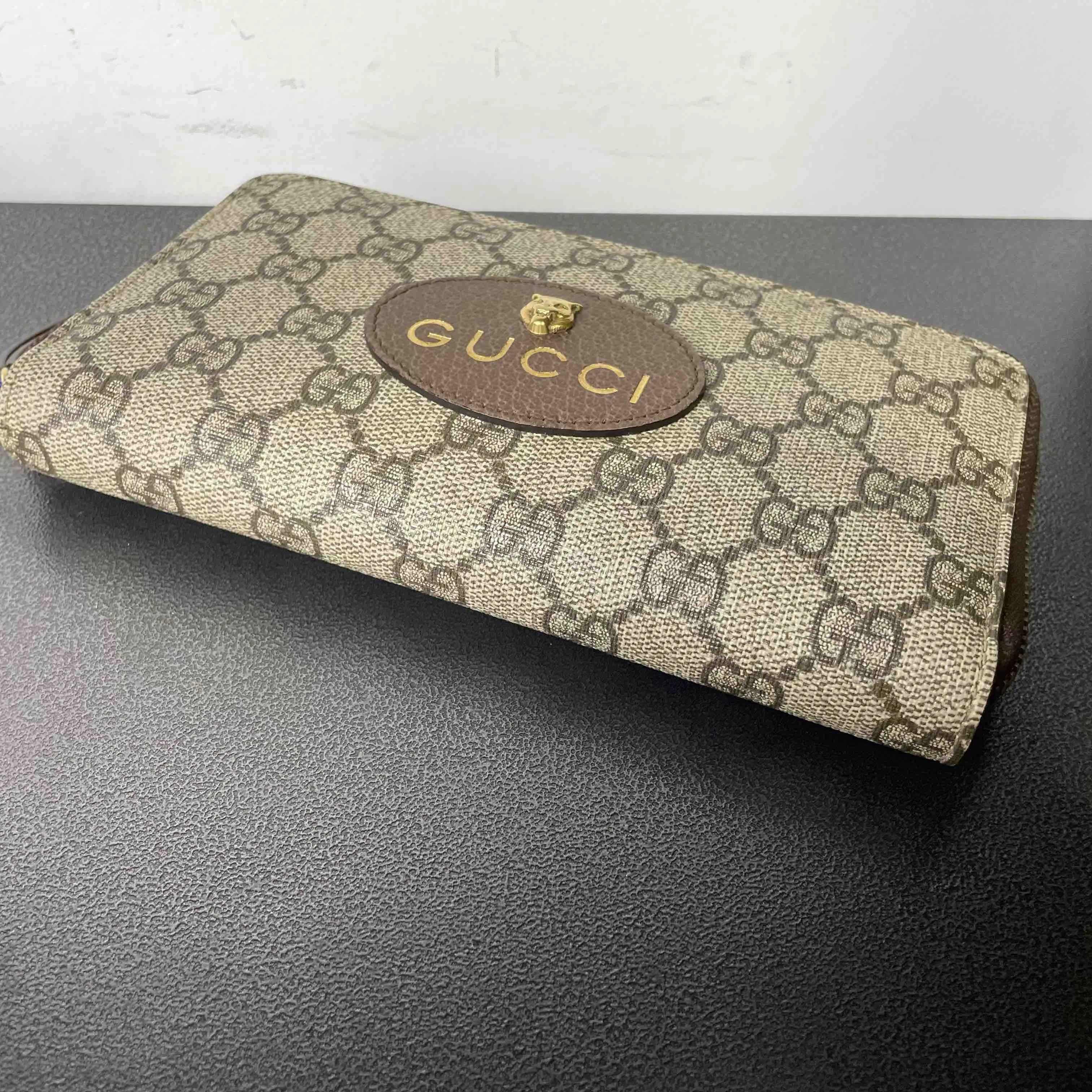 Gucci Ophidia Beige Brown GG Supreme Wallet