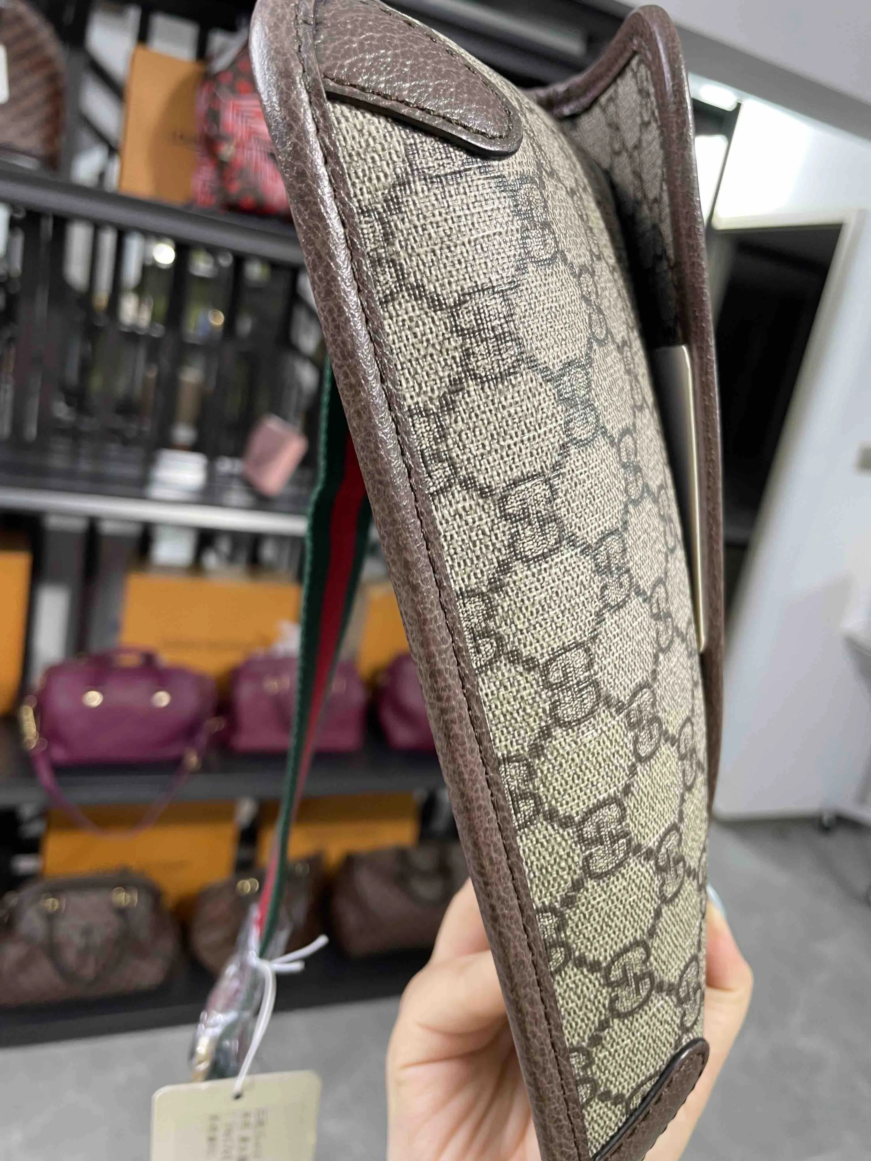 Gucci Ophidia Beige Canvas Crossbody Bag