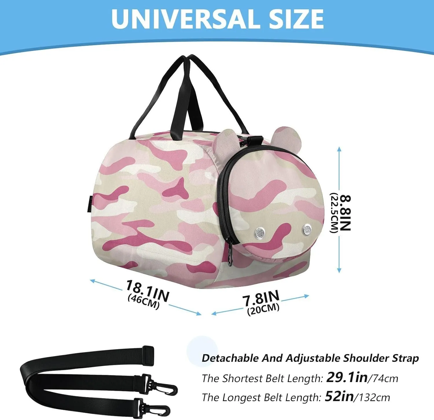 GuoChe Black Crossbody Bags with Shoes Compartment Practical Handbags for Go shopping