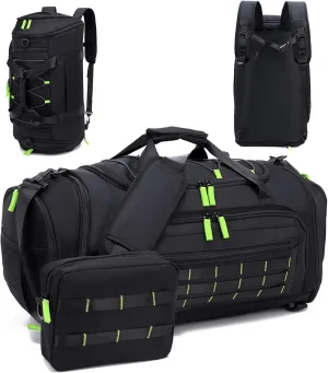 Gym Bag for Men & Women, 46L Sports Travel Duffel Bag, Travel Weekender Bag with Shoe Compartment, Overnight Backpack Camping for Travel(black)