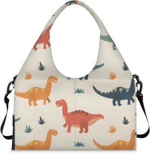Gym Bag for Women Little Dinosaurs Duffel Bag with Shoe Compartment and Yoga Mat Holder Portable Weekender Bags Travel Tote Bags