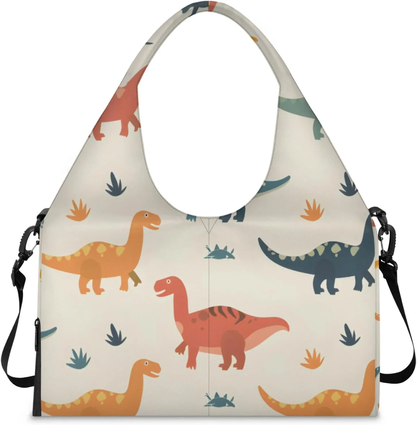 Gym Bag for Women Little Dinosaurs Duffel Bag with Shoe Compartment and Yoga Mat Holder Portable Weekender Bags Travel Tote Bags