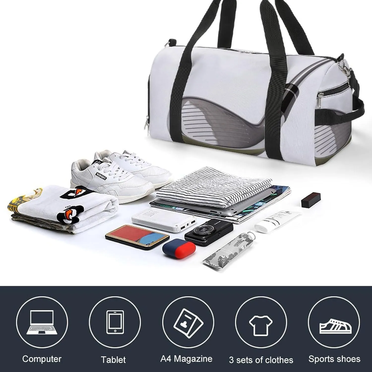 Gym Bag Golf Club Duffel Bag for Men Women Travel Overnight Bag with Shoe Compartment Workout Bags