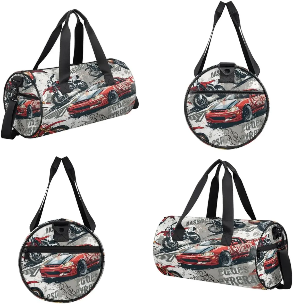 Gym Bags for Men Women Cool Car Sports Duffel Bags Carry On Travel Duffle Bag with Detachable Adjustable Shoulder Strap Overnight Weekender Bag