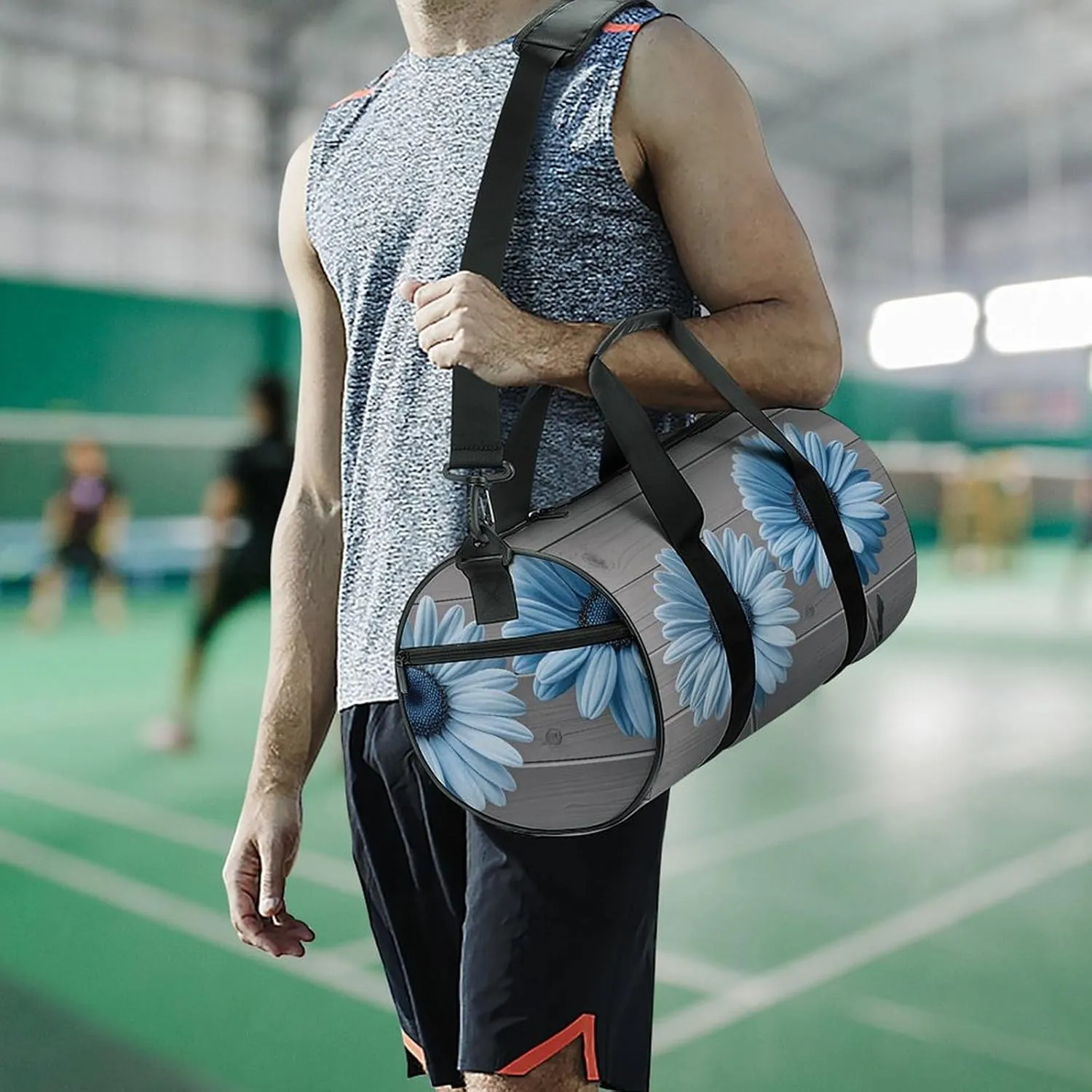 Gym Bags for Men Women Country Daisy Duffle Bag Travel Overnight Bag with Shoe Compartment Tote Bags