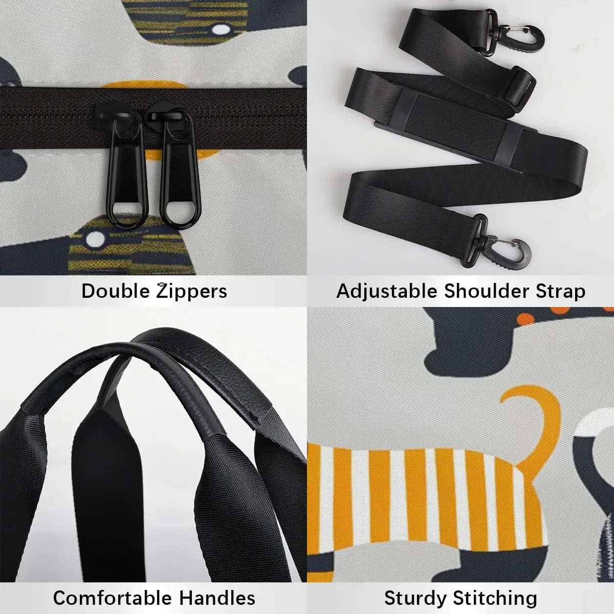 Gym Bags for Men Women Creative Dogs Sports Duffel Bags Carry On Travel Duffle Bag with Detachable Adjustable Shoulder Strap Overnight Weekender Bag