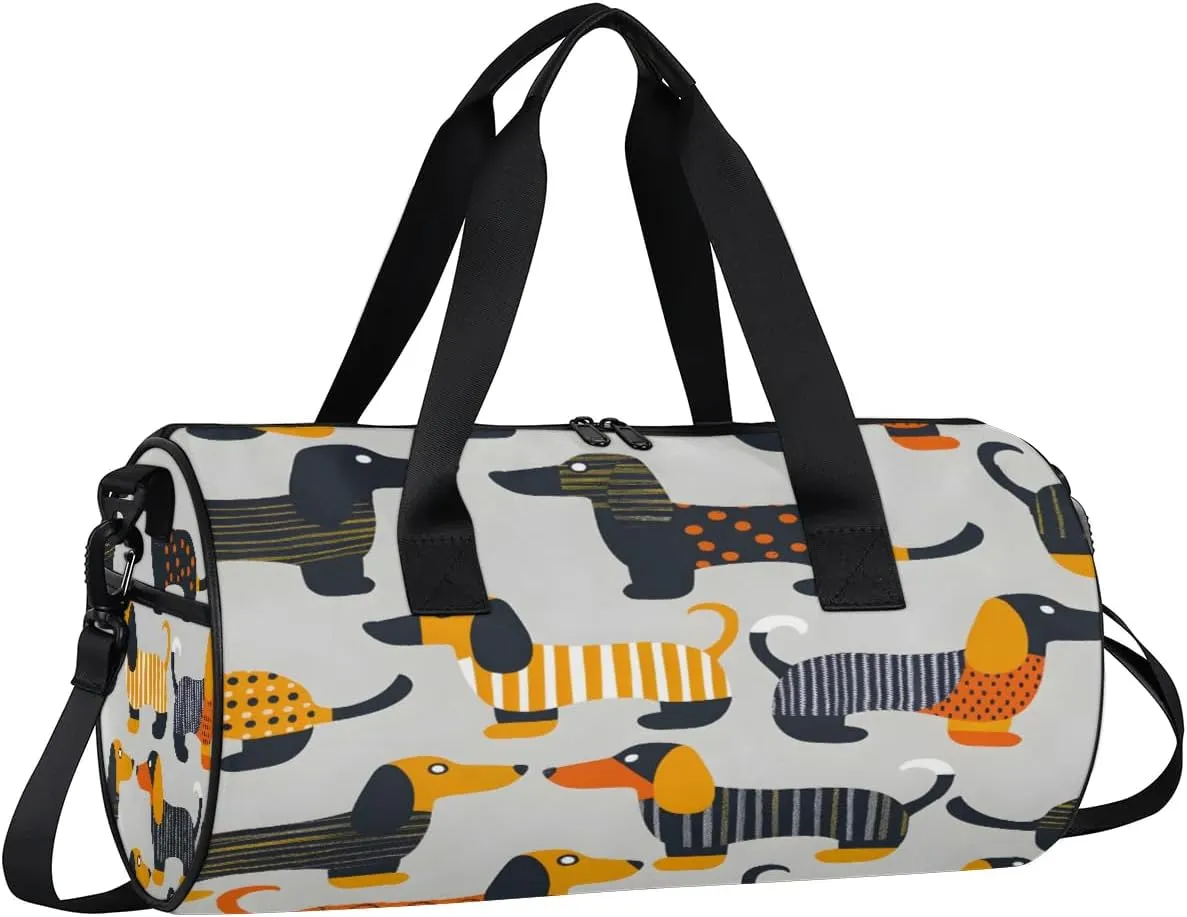 Gym Bags for Men Women Creative Dogs Sports Duffel Bags Carry On Travel Duffle Bag with Detachable Adjustable Shoulder Strap Overnight Weekender Bag