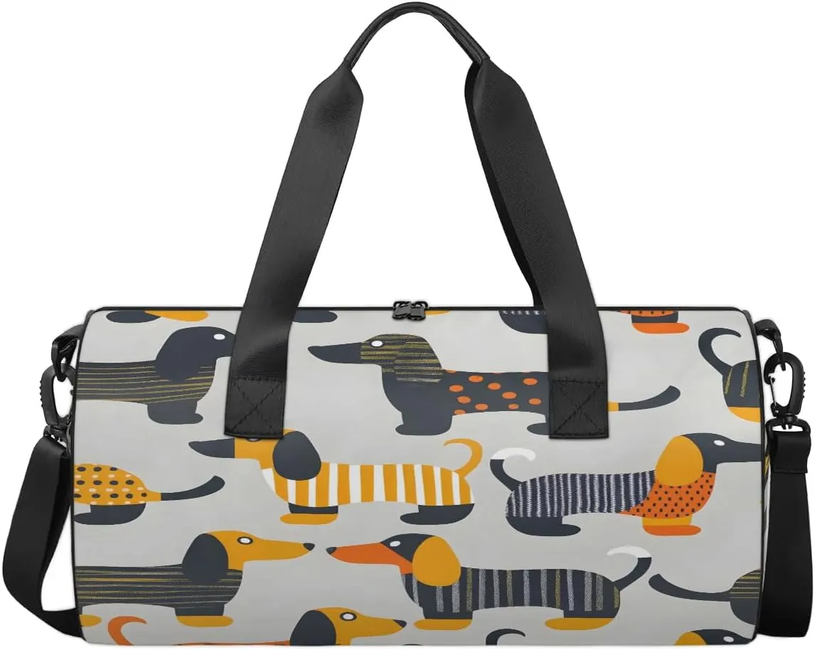 Gym Bags for Men Women Creative Dogs Sports Duffel Bags Carry On Travel Duffle Bag with Detachable Adjustable Shoulder Strap Overnight Weekender Bag