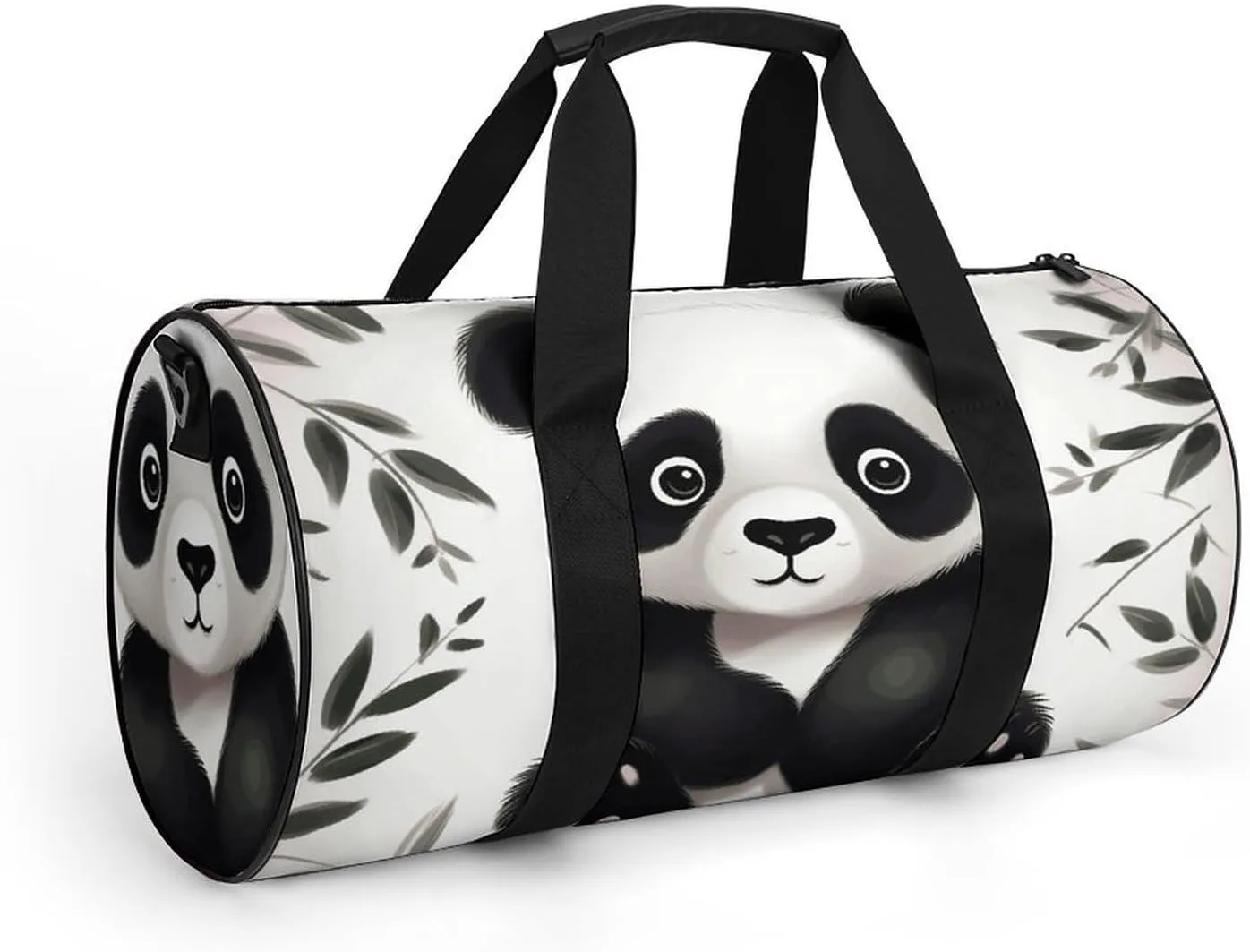 Gym Bags for Men Women Cute Panda Animal Duffle Bag Travel Overnight Bag with Shoe Compartment Tote Bags