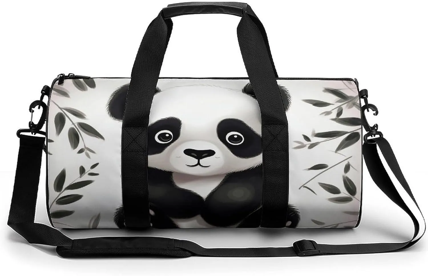 Gym Bags for Men Women Cute Panda Animal Duffle Bag Travel Overnight Bag with Shoe Compartment Tote Bags