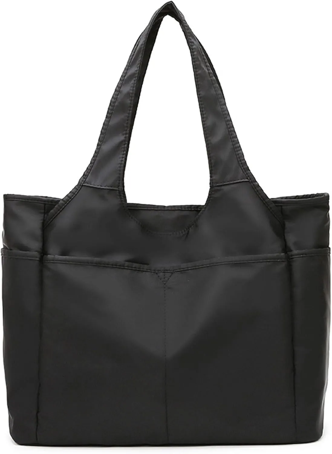 Gym Tote Bags for Women 35L, Travel Duffel Bag Compartments with Zipper, Shoulder Weekender Overnight Bag for 16in Laptop (Black)