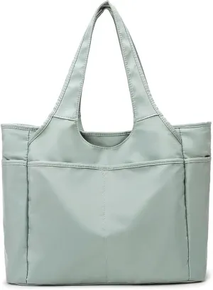 Gym Tote Bags for Women 35L, Travel Duffel Bag Compartments with Zipper, Shoulder Weekender Overnight Bag for 16in Laptop (Green)