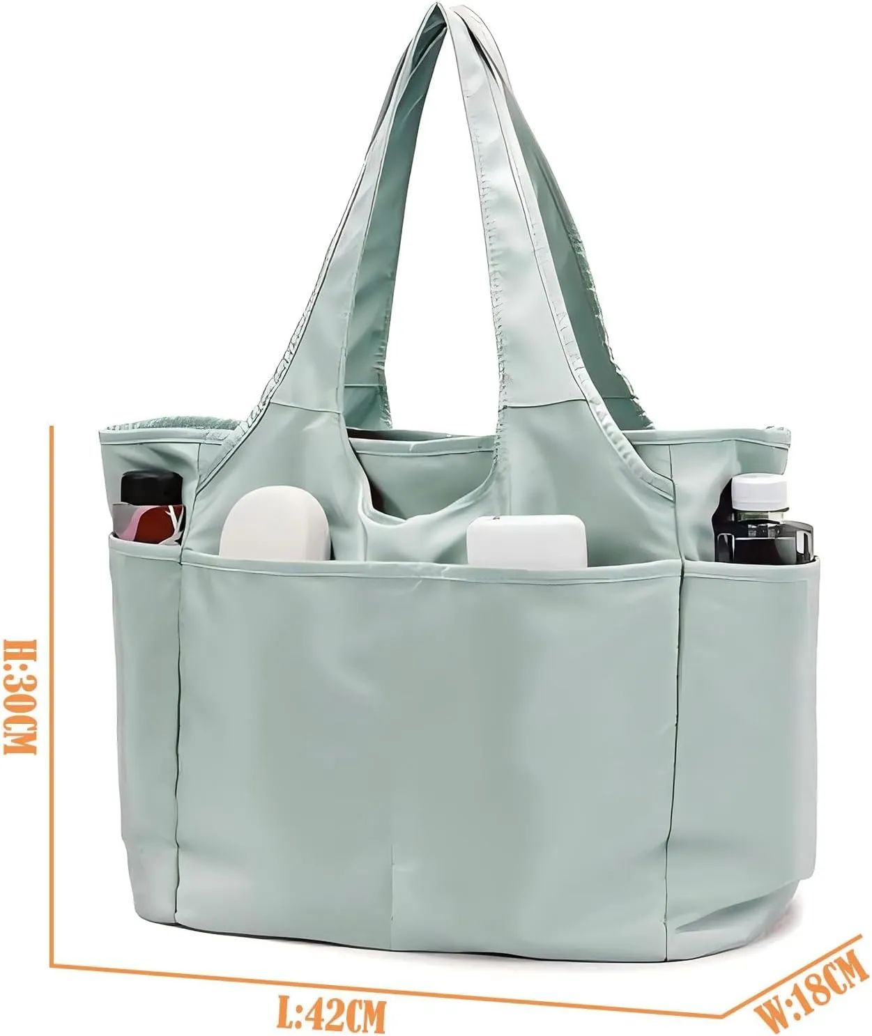 Gym Tote Bags for Women 35L, Travel Duffel Bag Compartments with Zipper, Shoulder Weekender Overnight Bag for 16in Laptop (Green)