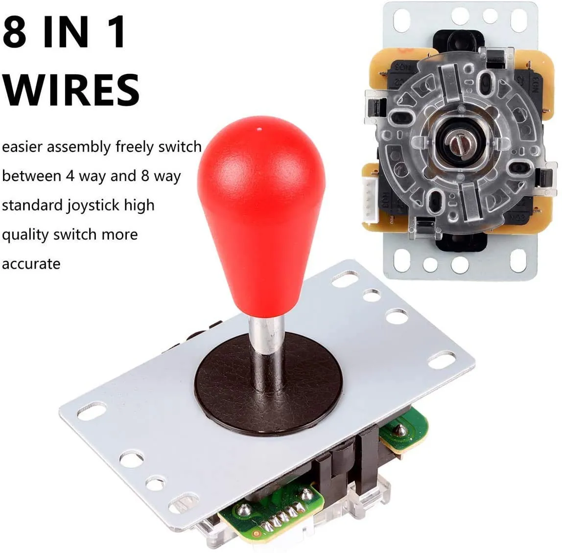 HAAMIIQII 2 Players Arcade DIY Parts Kit for MAME/PC/Raspberry Pi/PS3/Jamma/Windows System/Arcade Controllers Project, 2x USB Encoder   2x Oval Head Joystick   18x American Style Push Buttons
