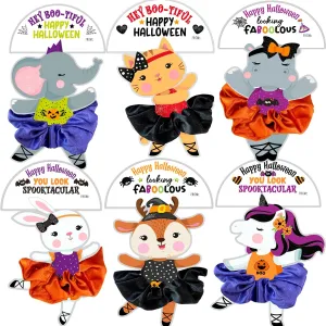 Halloween Party Favors for Girls Dance 18Pack - Scrunchies, Ballerina Goodie Bag Stuffers, Non-Candy Treats, Ballet Class Gifts, School Handouts, Treat Bags