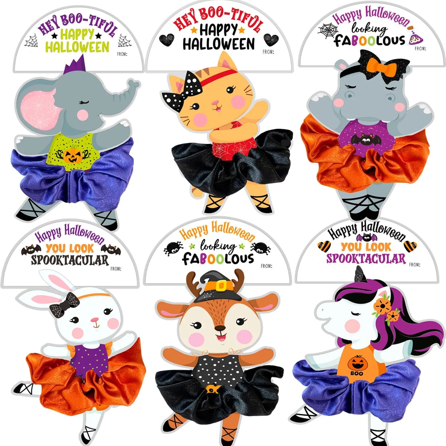 Halloween Party Favors for Girls Dance 18Pack - Scrunchies, Ballerina Goodie Bag Stuffers, Non-Candy Treats, Ballet Class Gifts, School Handouts, Treat Bags