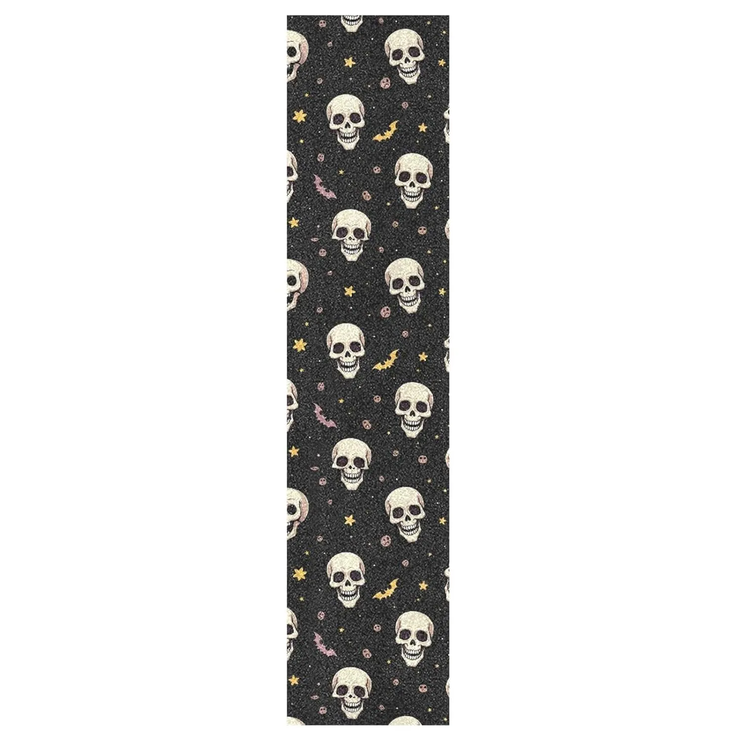 Halloween White Skulls Yellow Stars Grip Tape roll Skateboard Waterproof pro Scooters Grip Tape Grip Tape for Longboard Non Slip Grip Tape Cruiser, 44×10 Inch