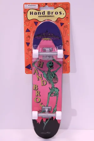 HANDBROS Handboard Skateboard 27cm 10.5 inch Tech Large Finger Board W/Grip 'SKRELETON'