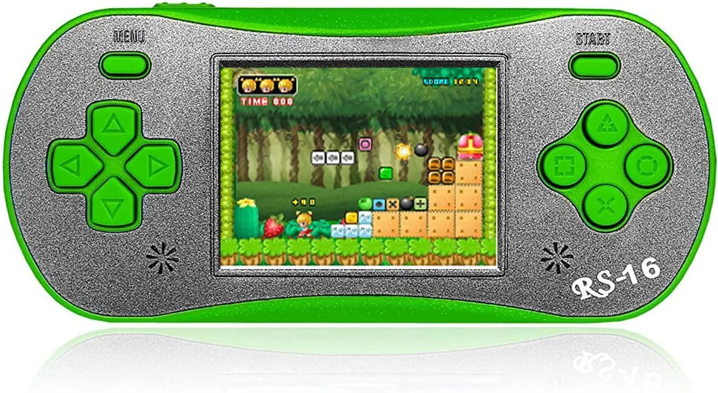 Handheld Game Player for Kids Adults- FAMILY POCKET RS16 Portable Classic Game Controller Built-in 260 Game 2.5 inch LCD Retro Arcade Video Game System Children's Birthday Gift (Green)
