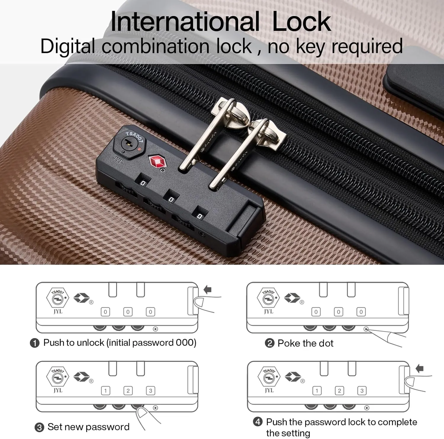 Hanke 24 Inch Expandable Checked Luggage Lightweight PC Hard Case Luggage Suitcases with Wheels TSA Luggage Rolling Large Suitcase Travel Luggage Bag for Go to University(Brown)