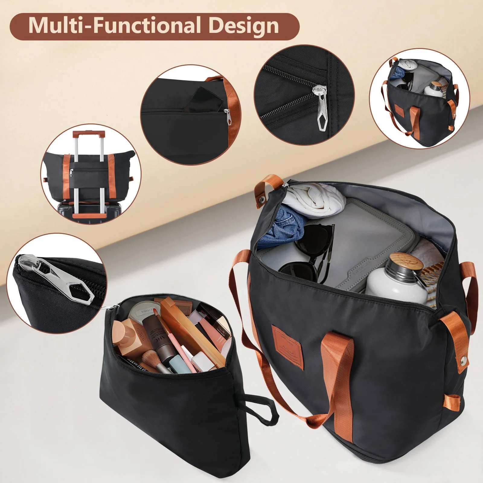 Hardshell Luggage 6 Piece Suitcase Set, Expandable Lightweight Suitcases With Wheels, Tsa Lock