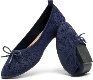 HEAWISH Women’s Flats Shoes Comfortable Crochet Lace Mesh Round Toe Slip On Casual Ballet Flats Dress Shoes