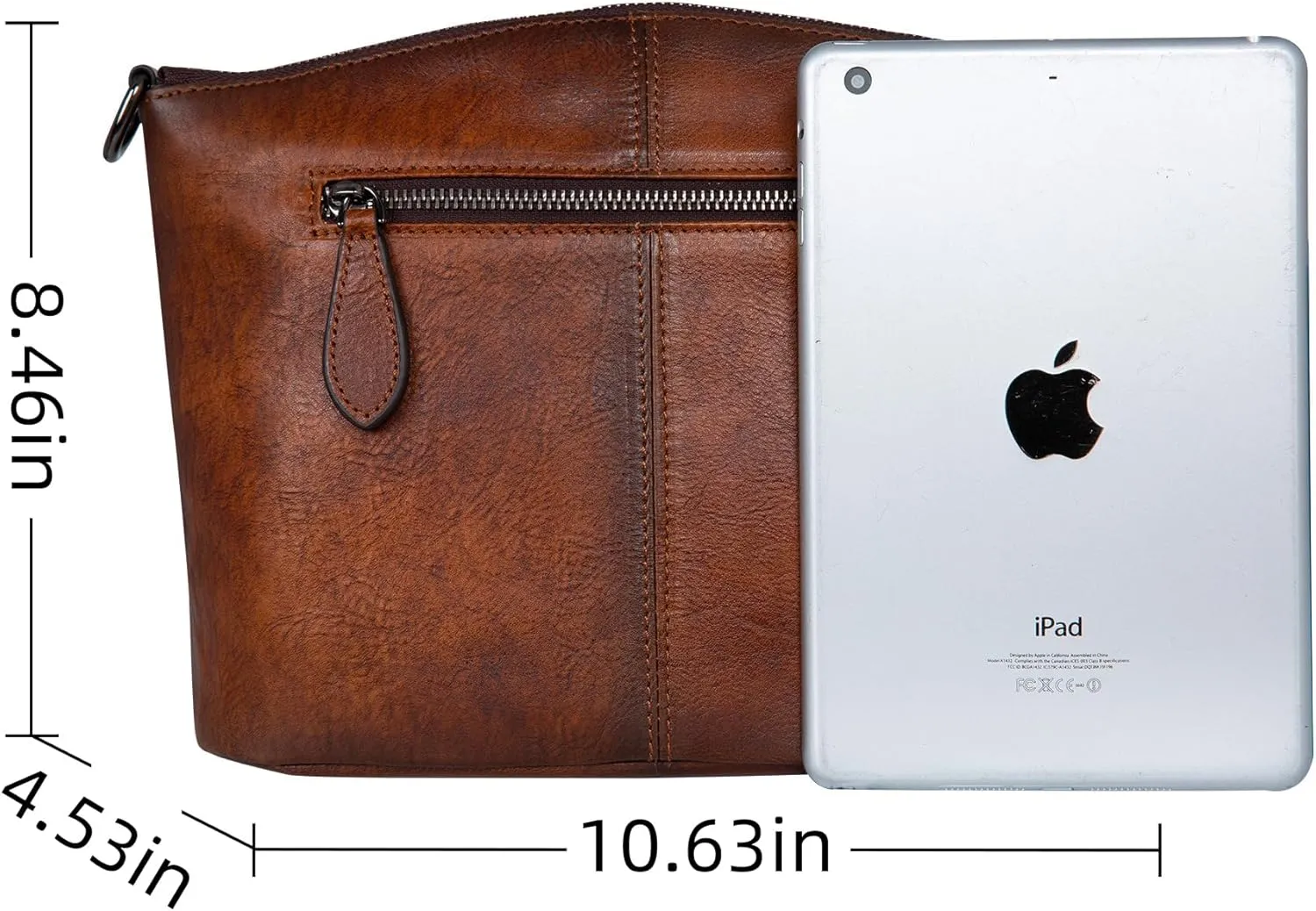 HESHE Crossbody Bags for Women Genuine Leather Purses with Multi-Pockets Vintage Ladies Small Shoulder Satchel Bag