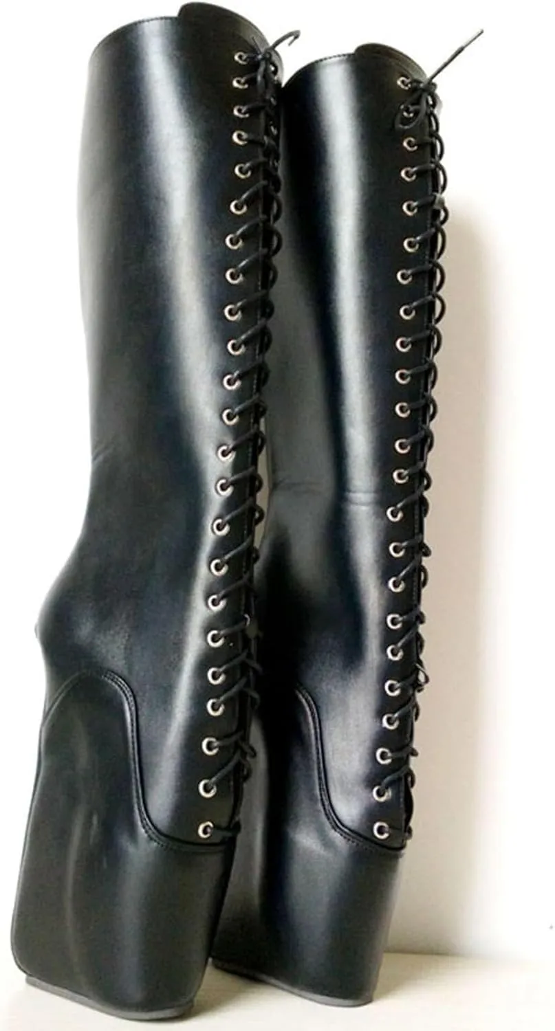 High Heels 18cm Ballet Boots Stage Performance Shoes,Matte-black-44