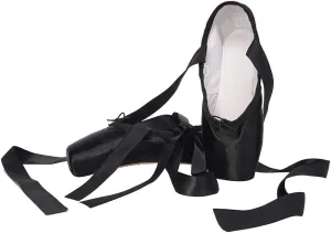 HIPPOSEUS Ballet Pointe Shoes for Women Girls Professional Ballet Dance Slippers with Ribbon