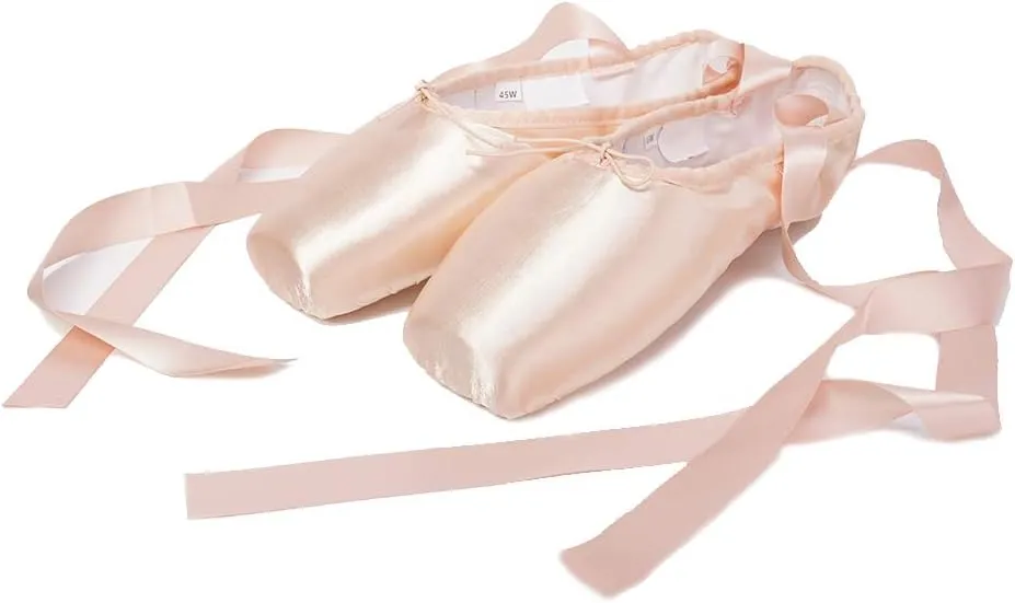 HIPPOSEUS Ballet Pointe Shoes for Women Girls Professional Ballet Dance Slippers with Ribbon
