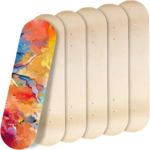 Honoson Blank Skateboard Decks Maple Skateboard Deck 7 Ply Wooden Skate Decks Natural Wood Double Tail Plain Concave Light Deck Bulk for Art Painting Home Decoration