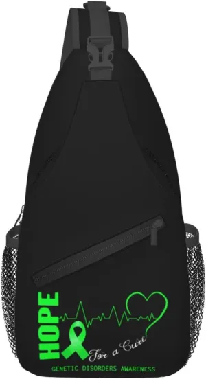 Hope For A Cure Genetic Disorders Awareness Crossbody Bags For Women Men Chest Backpack Gym Shoulder Bag Travel Outdoor Sports Casual Crossbody Bags