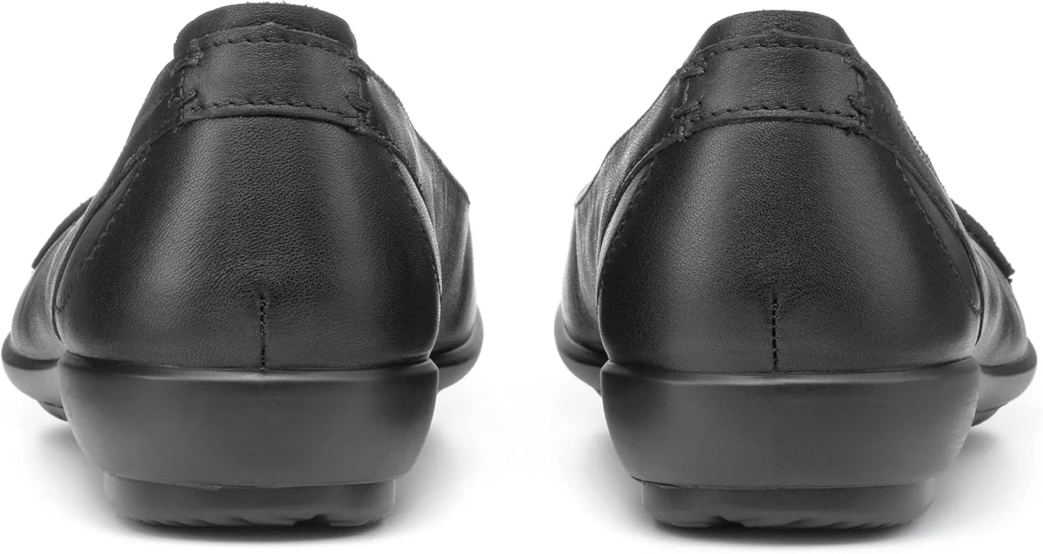 Hotter Robyn II Women's Casuals Classic Ballet Pump with Seam Detailing in Leather Wide