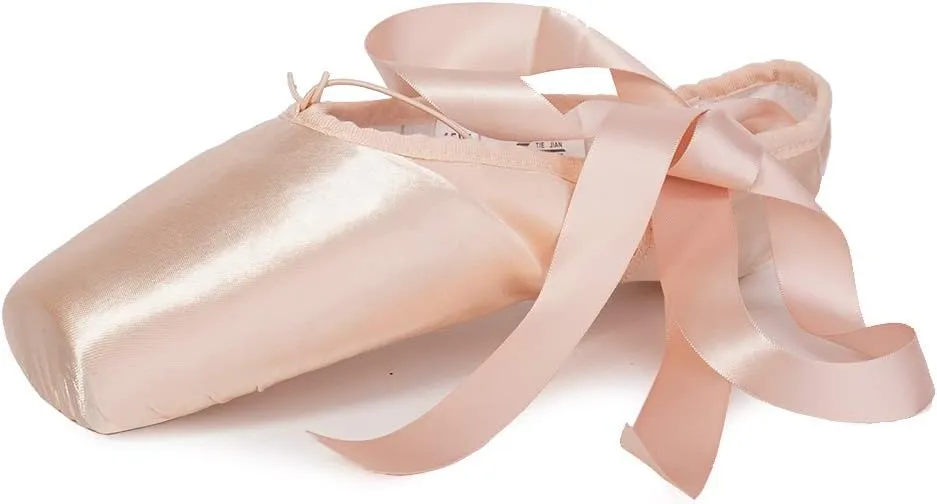 HROYL Ballet Pointe Shoes with Ribbon for Women&Girls Professional Pointe Shoes,ABC