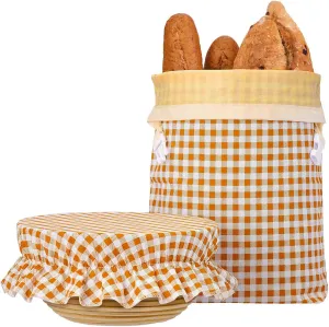 HULISEN Beeswax Bread Bags for Homemade Sourdough, Reusable Bag with Cotton Bowl Cover, Freezer-Safe Bread Storage for Freshness, Bees Wax Bag, Plastic-Free, Large Capacity, Portable