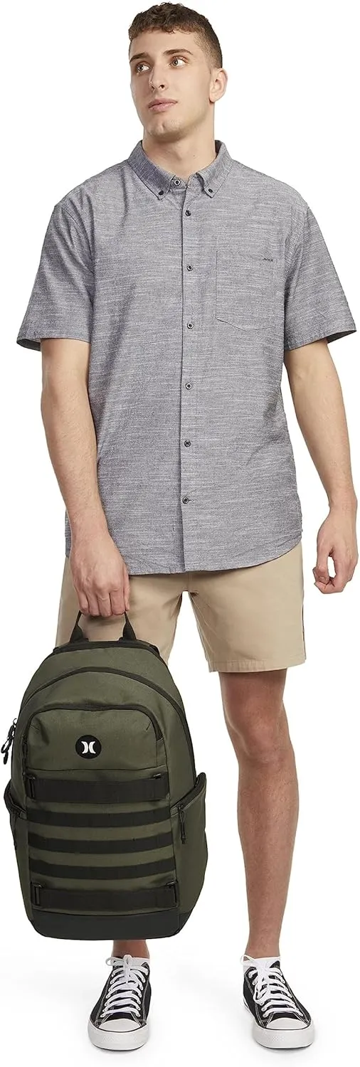 Hurley Mens Skateboard Backpack, Olive, One Size
