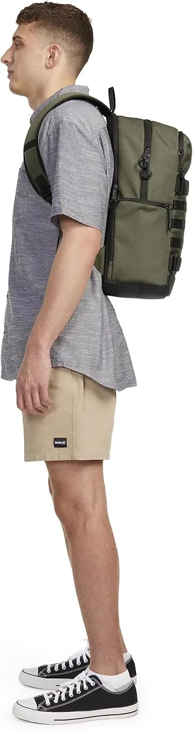 Hurley Mens Skateboard Backpack, Olive, One Size