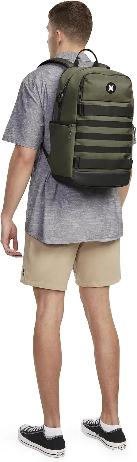 Hurley Mens Skateboard Backpack, Olive, One Size