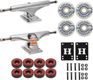 Independent Skateboard Trucks 129 Mid   55mm Spitfire Burners Wheels, ABEC 5 Bearings
