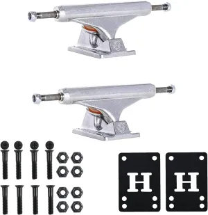 INDEPENDENT Skateboard Trucks Mids Silver 139 (8.0")   Risers & Hardware Kit