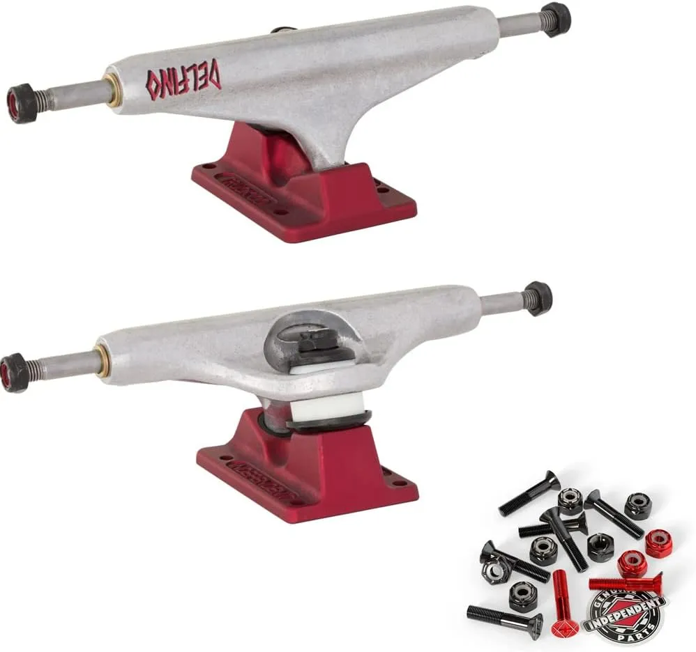 Independent Skateboard Trucks Stage 11 Hollow Pedro Delfino Red with 1" Mounting Hardware - 139/8.0"