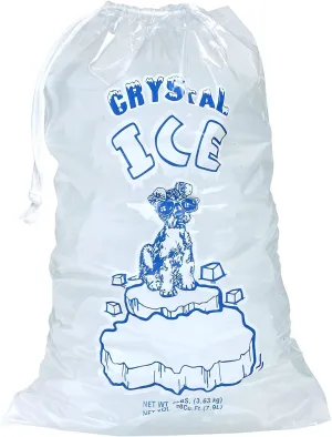 Infinite Pack Ice Bags 8 lb with Drawstring, 100 Count Ice Bags for Ice Machine, Heavy-Duty Reusable Ice Cube Bags, Portable Storage and Freezer Keeper