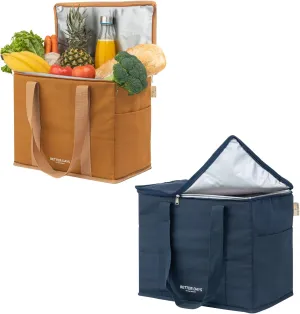 Insulated Reusable Grocery Bag - 12 oz Canvas, Zippered Top, XL - Cooler Bags Insulated Leak Proof - Cooler Bag for Frozen Cold Hot Food and Drinks - Insulated Bag for Beach, Picnic, Grocery Shopping