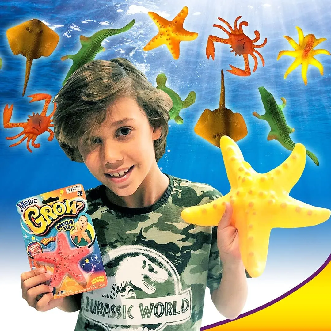 JA-RU Magic Grow Water Growing Toys (24 Units) Jumbo Growing Sea Creatures Toys for Kids. Water Expanding Bulk Ocean Themed Party Favors & Easter Basket Stuffers. 302-24p