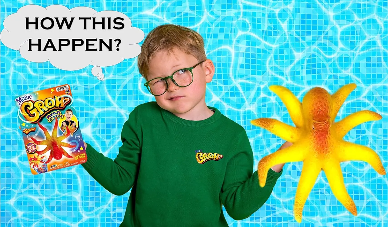 JA-RU Magic Grow Water Growing Toys (24 Units) Jumbo Growing Sea Creatures Toys for Kids. Water Expanding Bulk Ocean Themed Party Favors & Easter Basket Stuffers. 302-24p