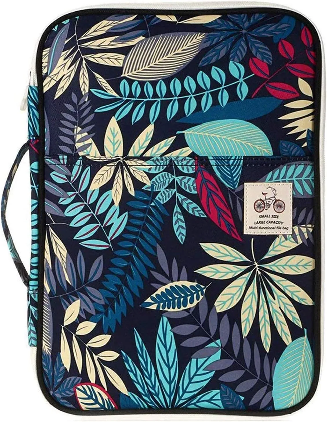 JAKAGO Travel Portfolio Organizer Waterproof A4 Document Bag Multifunctional Travel Note Pouch Zippered Case for Notebook, Ipad, Journals, Sketch Books (Dark Blue)
