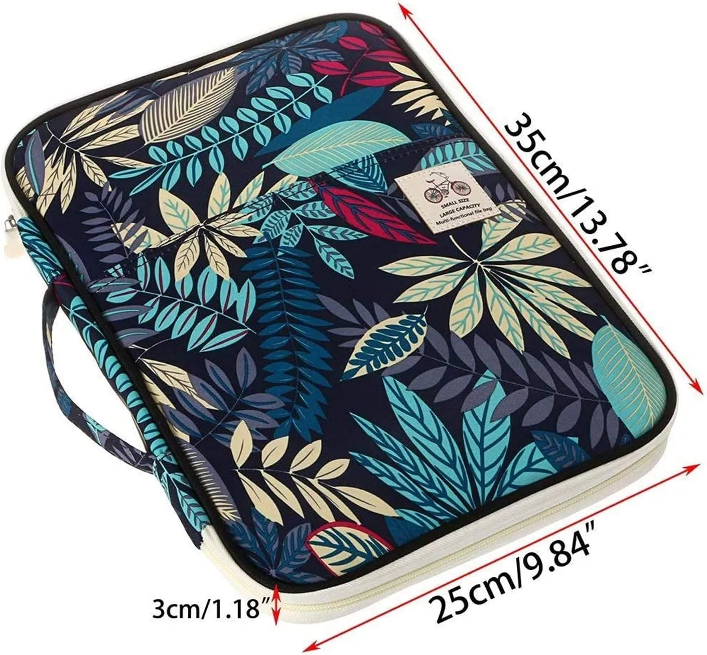 JAKAGO Travel Portfolio Organizer Waterproof A4 Document Bag Multifunctional Travel Note Pouch Zippered Case for Notebook, Ipad, Journals, Sketch Books (Dark Blue)