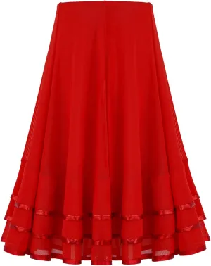 JanJean Kids Girls Ballet RAD Character Skirt Lyrical Liturgical Praise Ballerina Dancewear Vintage Full Circle Long Skirt