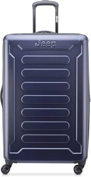 Jeep JH004C Hardside Expandable Luggage with Spinner Wheels, Peacoat Navy, Checked-Large 28 Inch